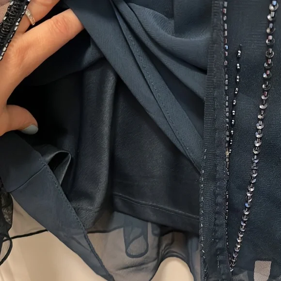 Gorgeous beaded navy dress size 14 - Picture 11 of 12
